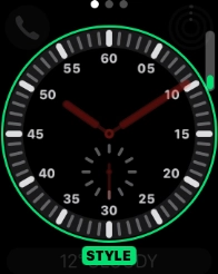 Turn the Digital Crown to change between the different designs.