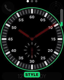 Turn the Digital Crown to change between the different designs.
