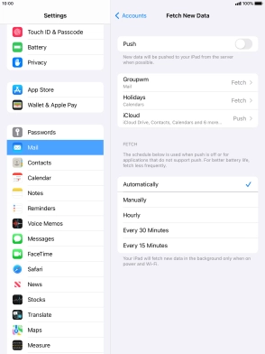 If you turn off the function, press the required setting.