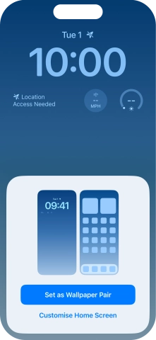 To use the same colour theme on the home screen, press Set as Wallpaper Pair.