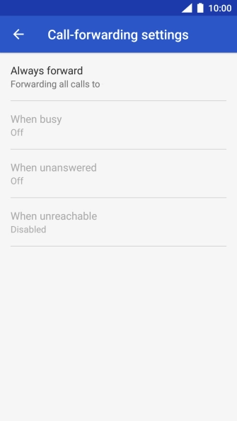 Press the required divert type.