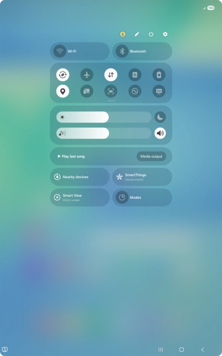 Press the flight mode icon to turn the function on or off.