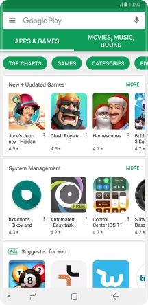 Press the search field.