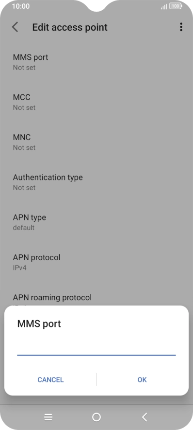 Key in 8080 and press OK.