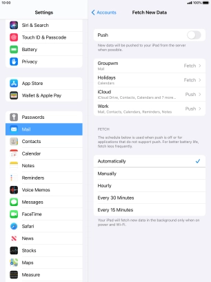 If you turn off the function, press the required setting.