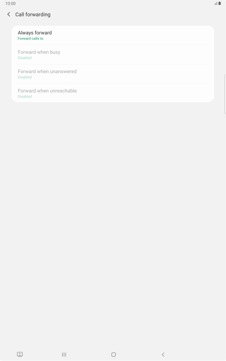 Press the required divert type.