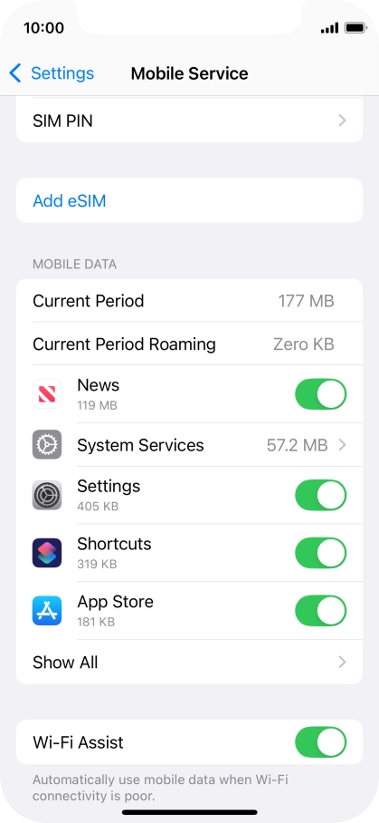 Press the indicator next to 