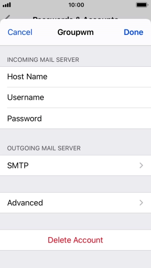 Press SMTP.