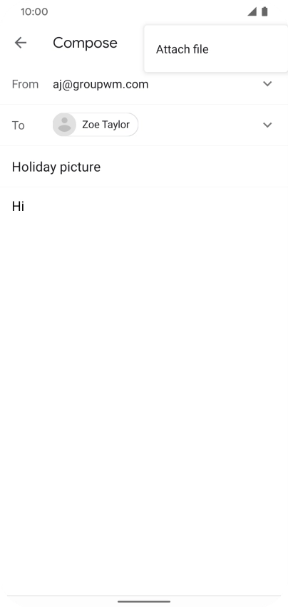 Press Attach file and go to the required folder.