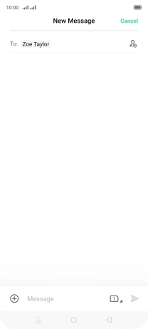 Press the text input field and write the text for your picture message.