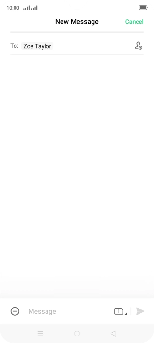 Press the text input field and write the text for your picture message.