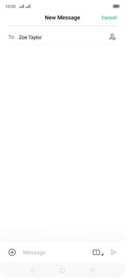 Press the text input field and write the text for your picture message.