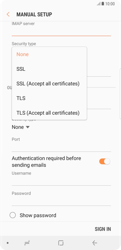 Press None to turn off the function.