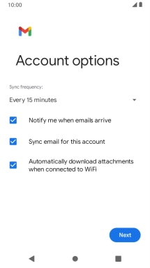 If this screen is displayed, you email account has been recognised and set up automatically. Follow the instructions on the screen to key in more information and finish setting up your email account.