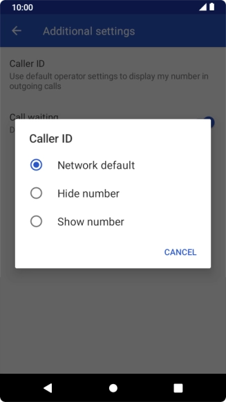 Press Show number to turn on caller identification.