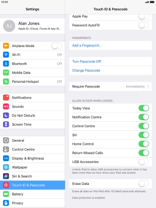 Press the indicator next to 