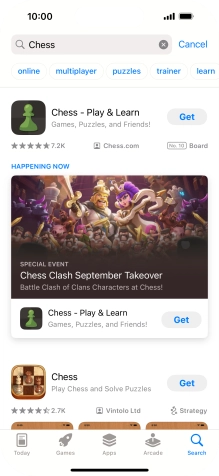 Press the required app.