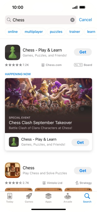 Press the required app.