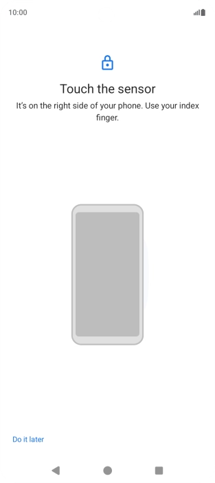 Follow the instructions on the screen to create the phone lock code using your fingerprint.