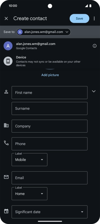 Press the required Google account.
