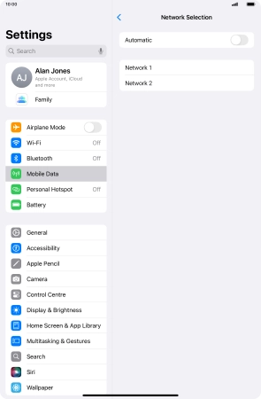 If you turn off the function, press the required network.