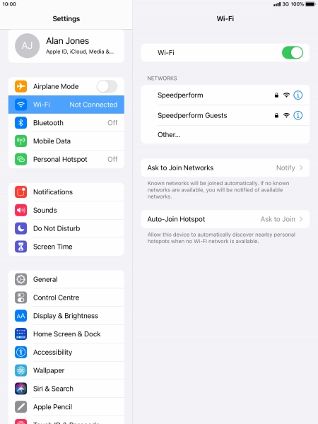 Press the required Wi-Fi network and key in the password for the Wi-Fi network.