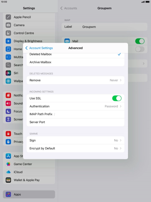 Press Authentication.