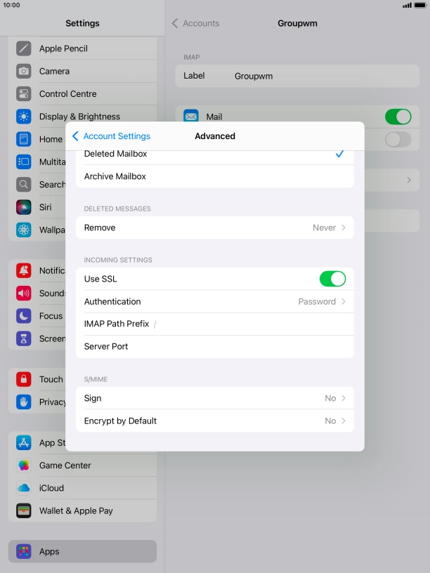 Press Authentication.