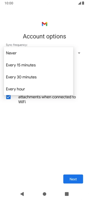 Press the required setting.