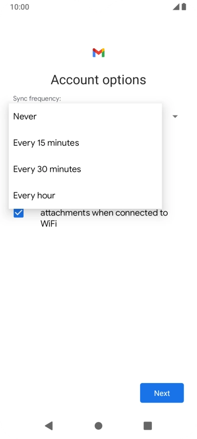 Press the required setting.