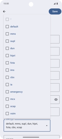 Press the required setting.