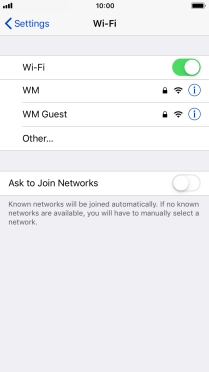 Press the required Wi-Fi network and key in the password for the Wi-Fi network.