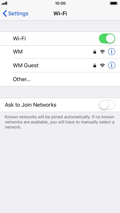 Press the required Wi-Fi network and key in the password for the Wi-Fi network.