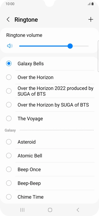 Press the required ring tones to hear them.