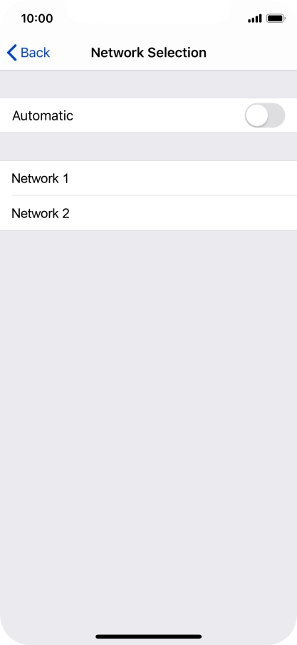 If you turn off the function, press the required network.