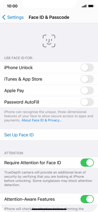 Press Set Up Face ID.