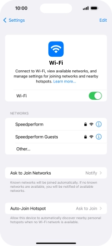 Press the required Wi-Fi network and key in the password for the Wi-Fi network.