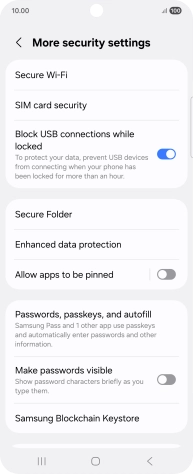 Press SIM card security.