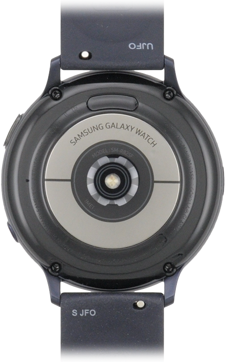 Place the back of your smartwatch on the magnetic charger allowing it to click into place.