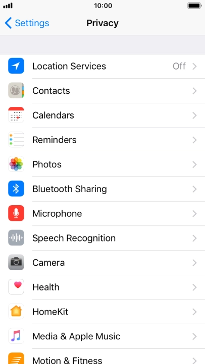 Press Location Services.