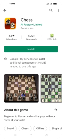 Press Install and follow the instructions on the screen to install the app.