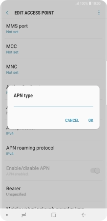 Key in default and press OK.