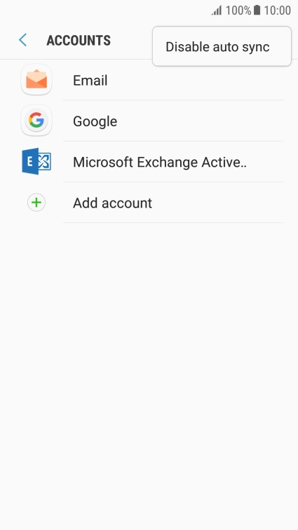 Press Disable auto sync.