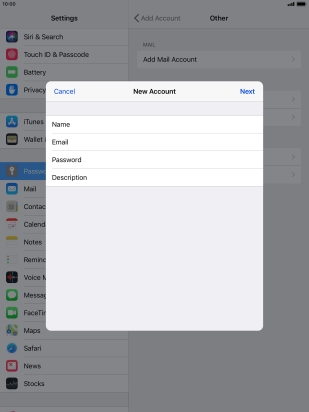 Press Description and key in the required name.