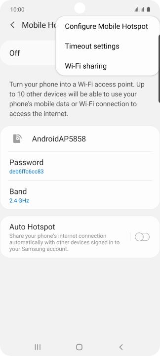 Press Configure Mobile Hotspot.