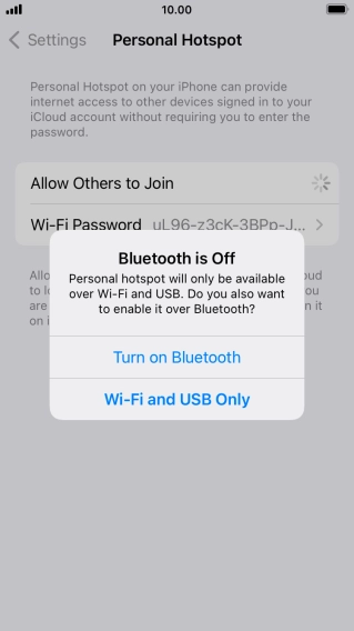 If Wi-Fi is turned on, press Wi-Fi and USB Only.