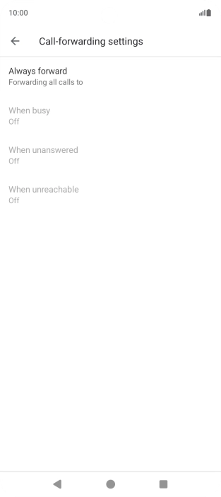 Press the required divert type.