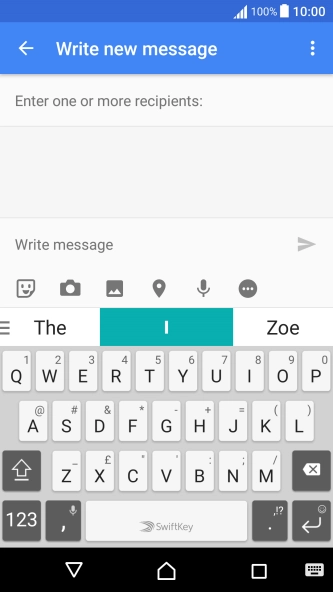 Press the search field and key in the first letters of the recipient's name.