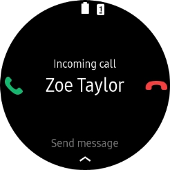 Press the accept call icon to answer the call.
