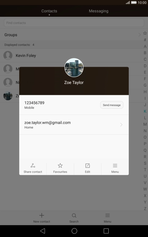 Press the Home key to return to the home screen.
